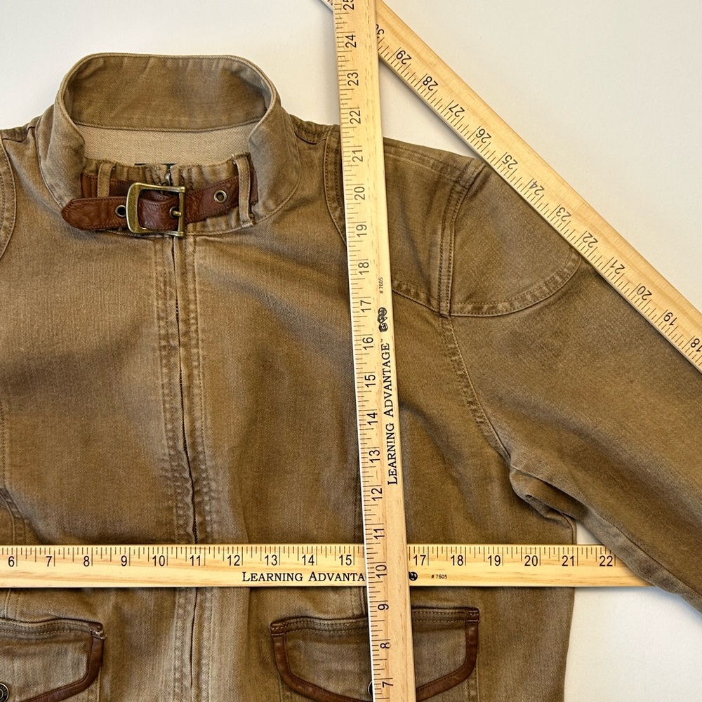 VINTAGE FAB - Ralph Lauren Tan Utility Jacket with Brown Trim - Picture 11 of 14